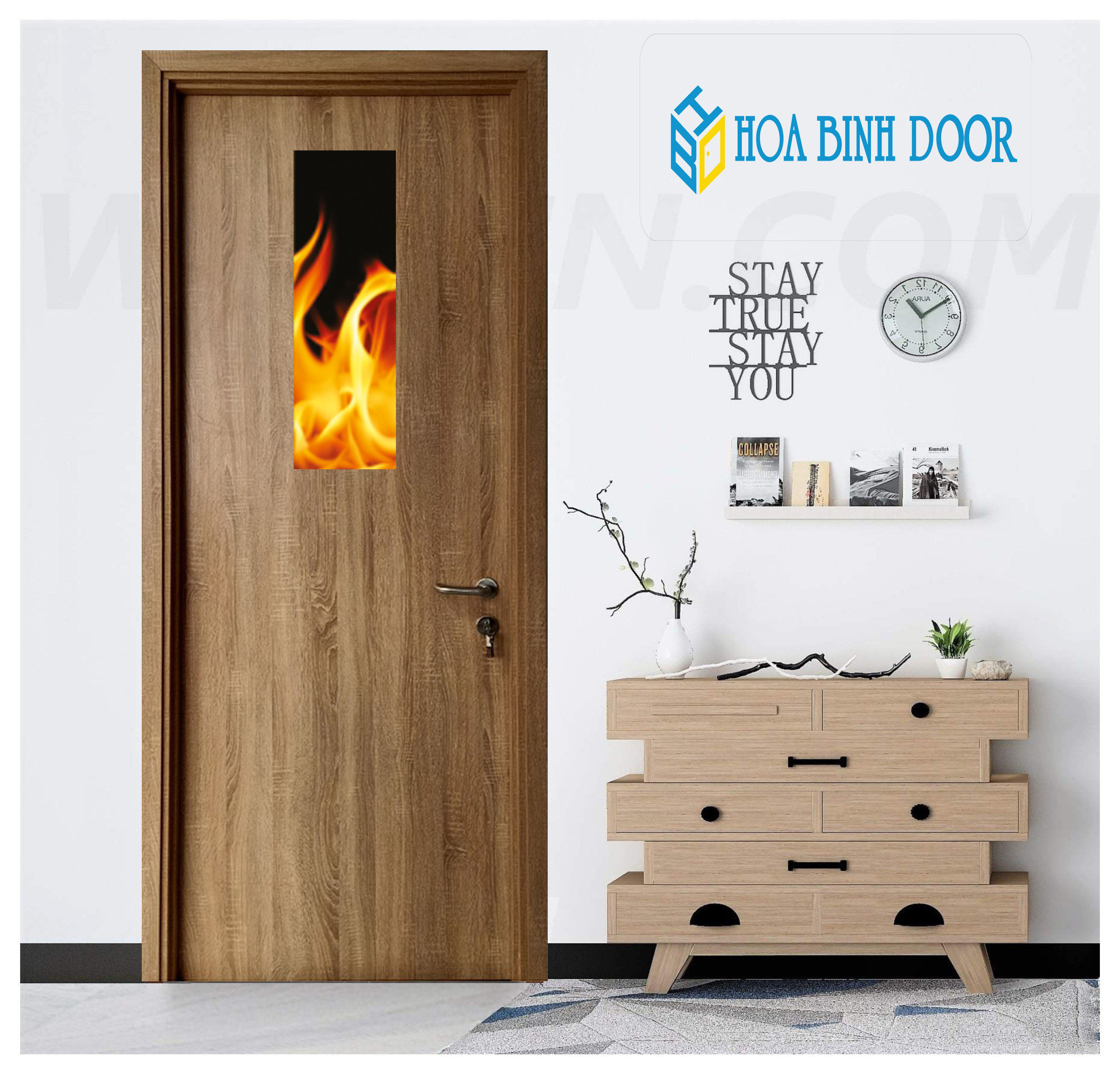 Cửa gỗ chống cháy P1-K