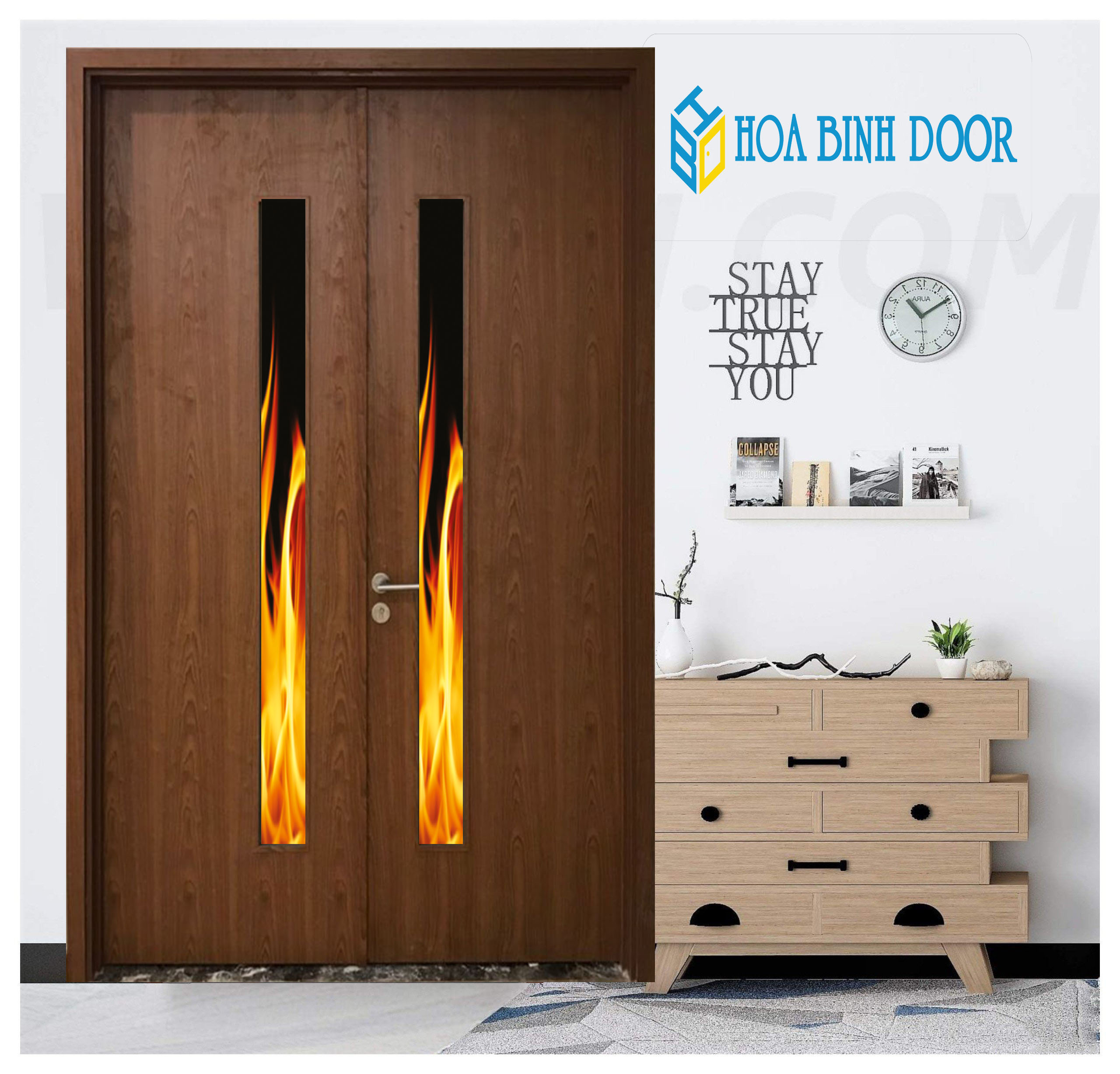 CỬA GỖ CHỐNG CHÁY P3-G2