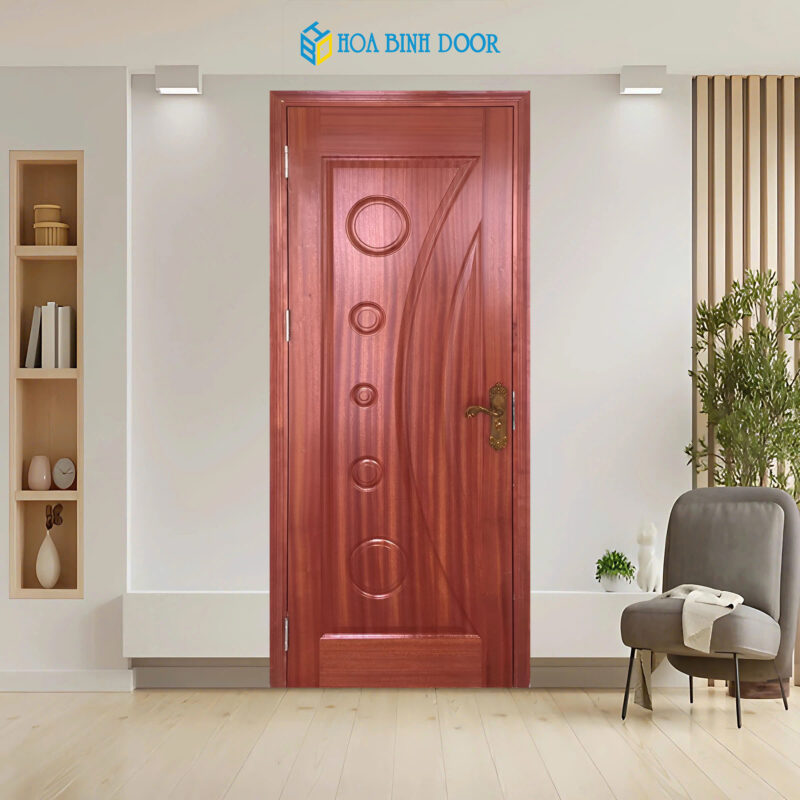 Cửa gỗ căm xe HDF veneer 1k - xoan đào