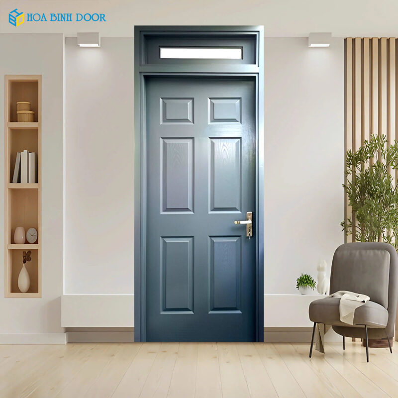 Cửa gỗ công nghiệp HDF HB.4A-C3 Ô fix kính