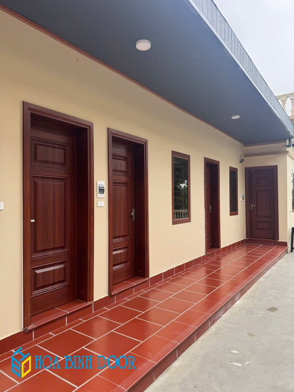 Cửa thép vân gỗ tại tây ninh | Mẫu cửa chính bằng thép vân gỗ