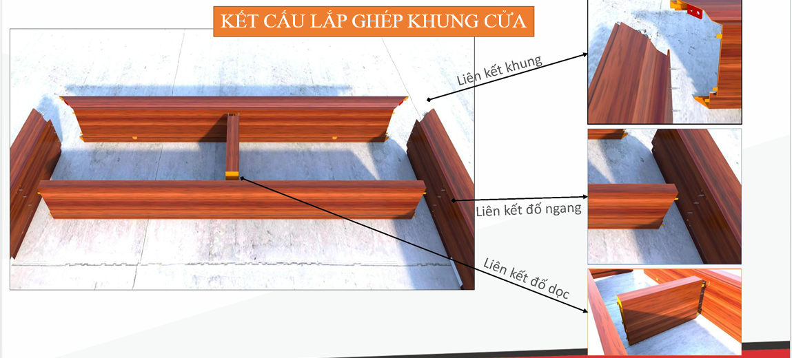 Nội, ngoại thất: Cửa thép vân gỗ tại vĩnh long | Mẫu cửa chính 4 cánh, cửa sổ đẹ Cach-ghep-khung-cua-thep-van-go