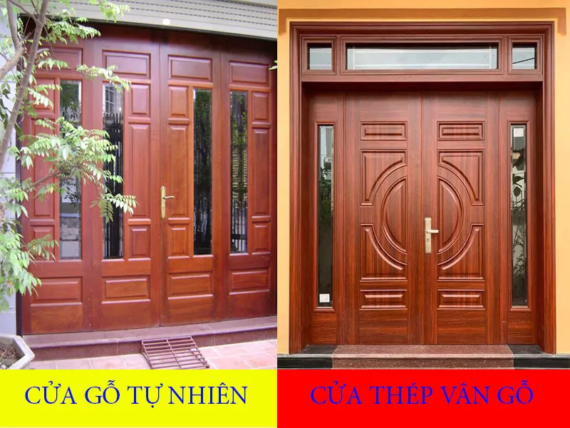 So sánh cửa thép vân gỗ và cửa gỗ tự nhiên | Hoabinhdoor