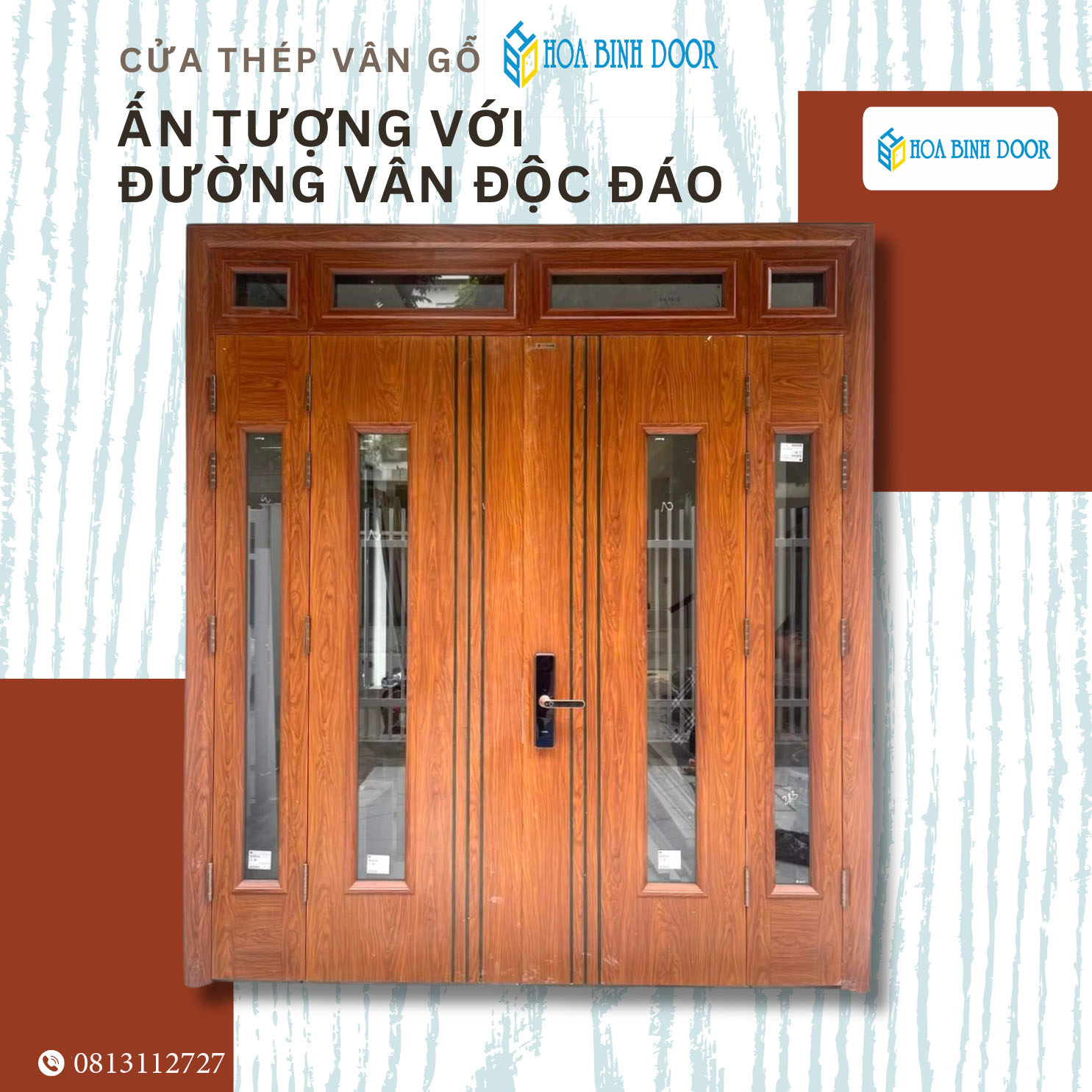 Cửa thép vân gỗ tại tân phú