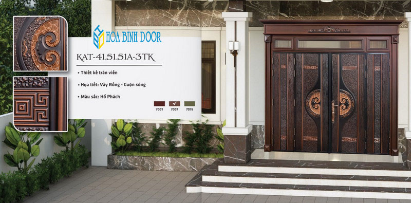 Cửa thép vân gỗ 5D Classic KAT-41.51.51A-3TK