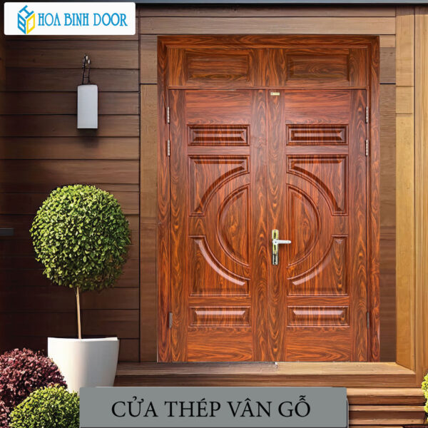 Cửa thép vân gỗ KG-22.01.01-2PV