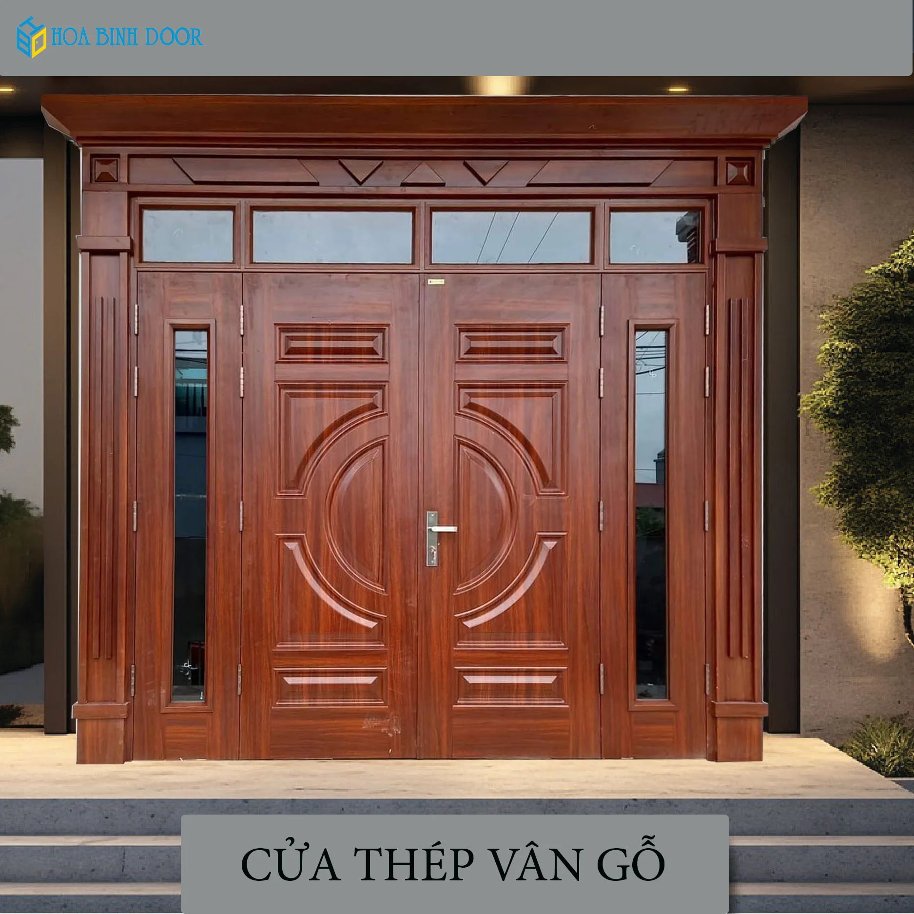 Cửa thép vân gỗ Luxury KL-41.01.K-4TK