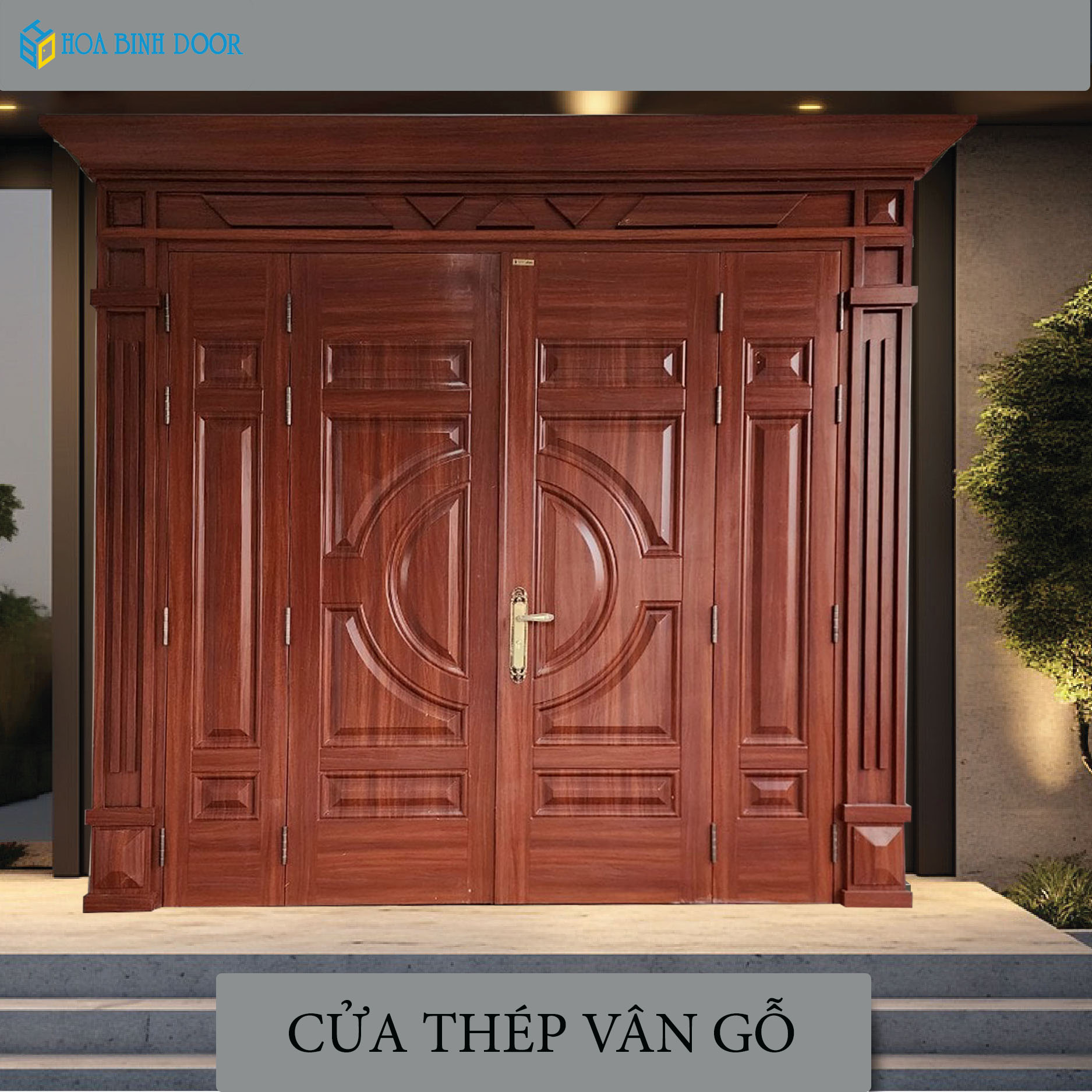 Cửa thép vân gỗ Luxury KL-41.01.03A