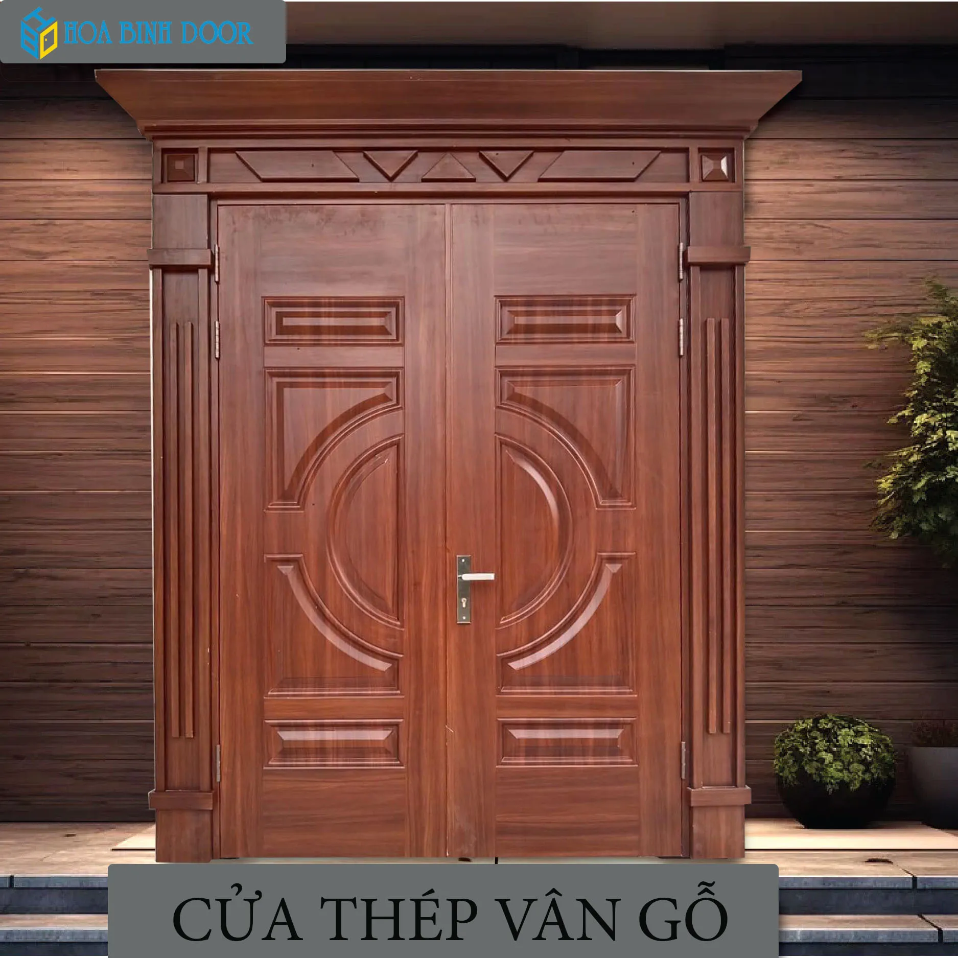 Cửa thép vân gỗ Luxury KL-22.01