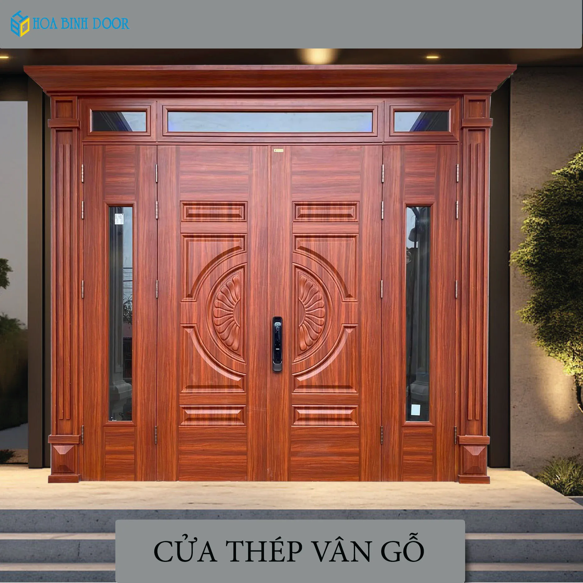 Cửa thép vân gỗ Luxury KL-41.01H.K-3TK