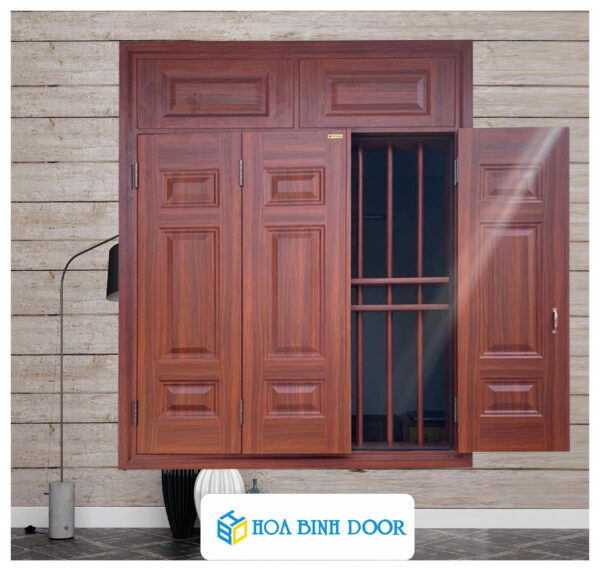 Cửa sổ thép vân gỗ KS-32.CS3-2PV