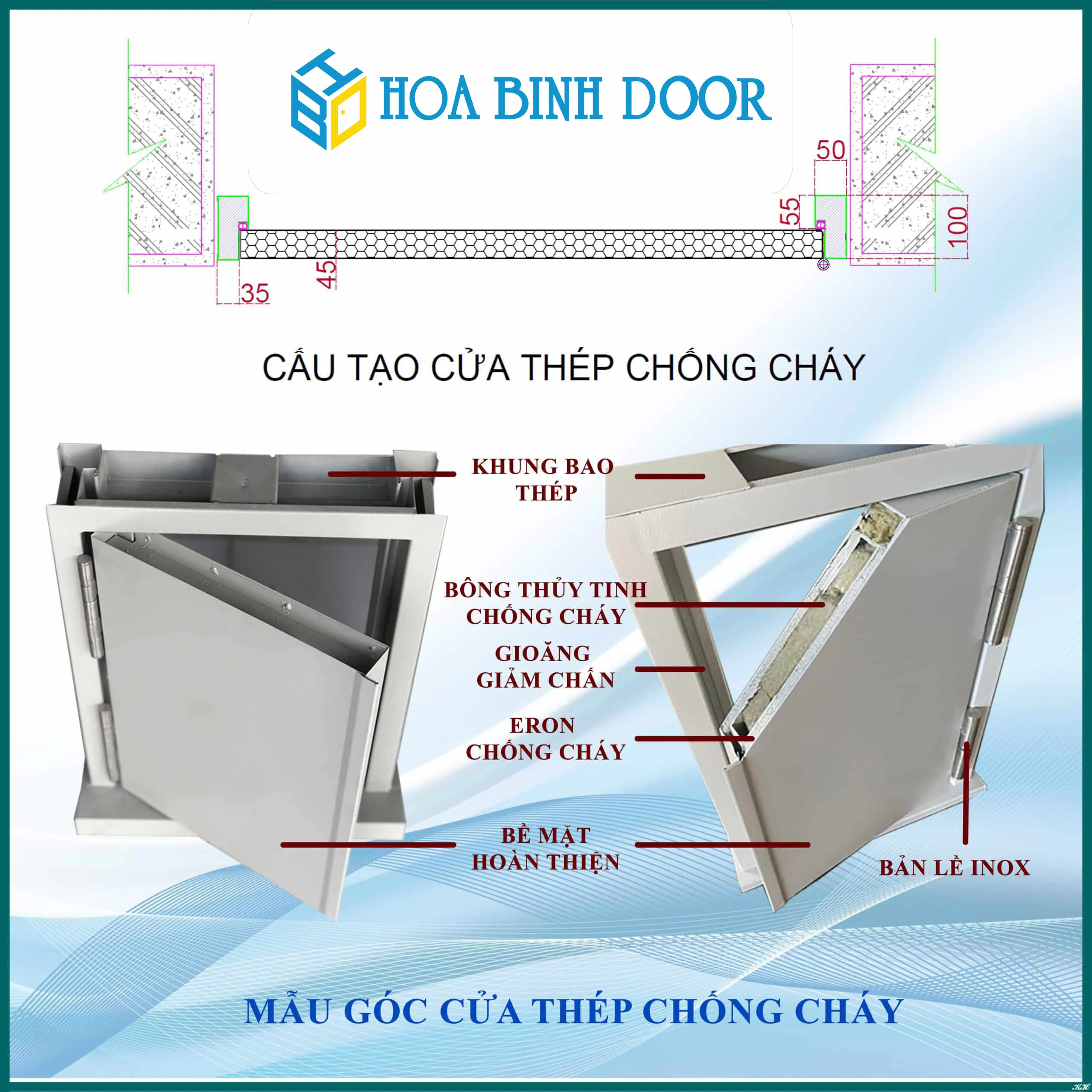 Giá cửa thép chống cháy mới nhất 8/2024 | Hoabinhdoor