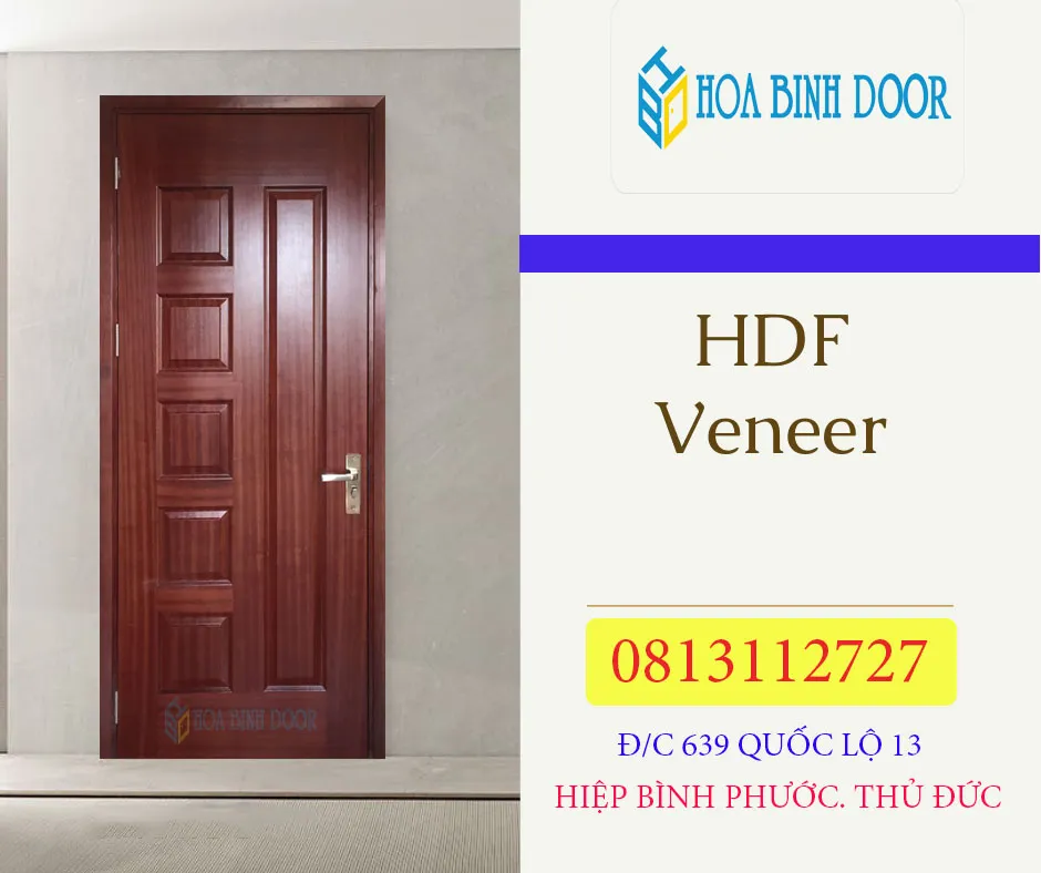 Cửa gỗ công nghiệp HDF Veneer - 6B Căm Xe