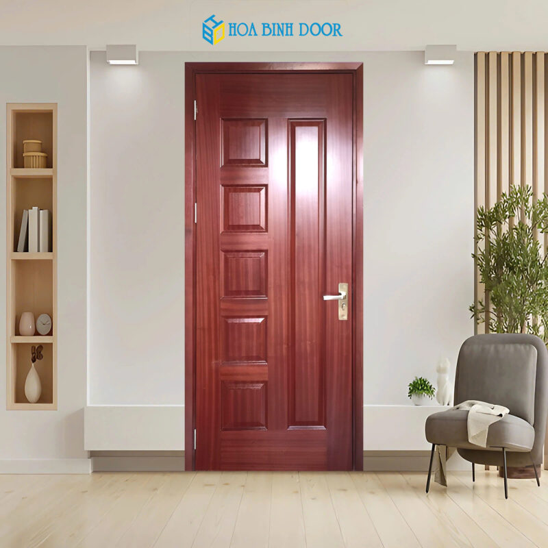 Cửa gỗ công nghiệp HDF Veneer – 6B Căm Xe