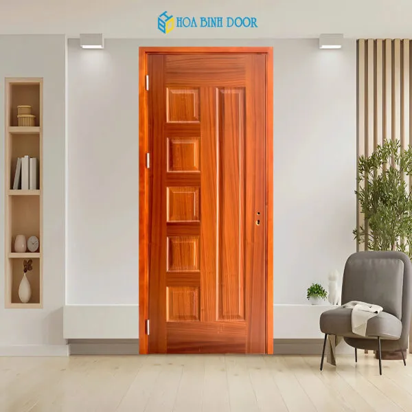 Cửa gỗ công nghiệp HDF Veneer – 6B Xoan đào