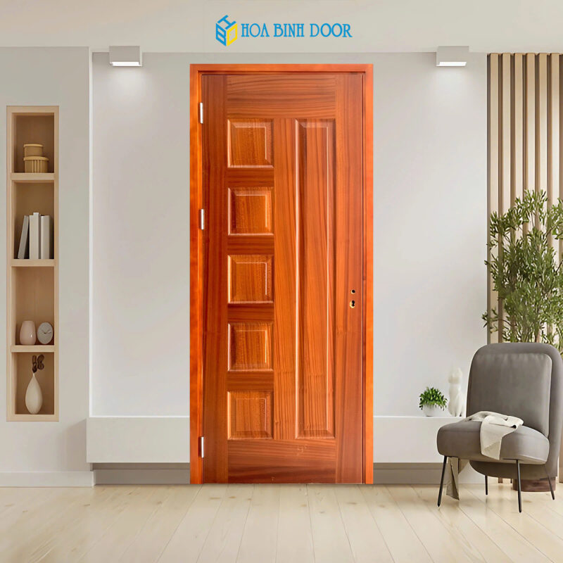 Cửa gỗ công nghiệp HDF Veneer – 6B Xoan đào