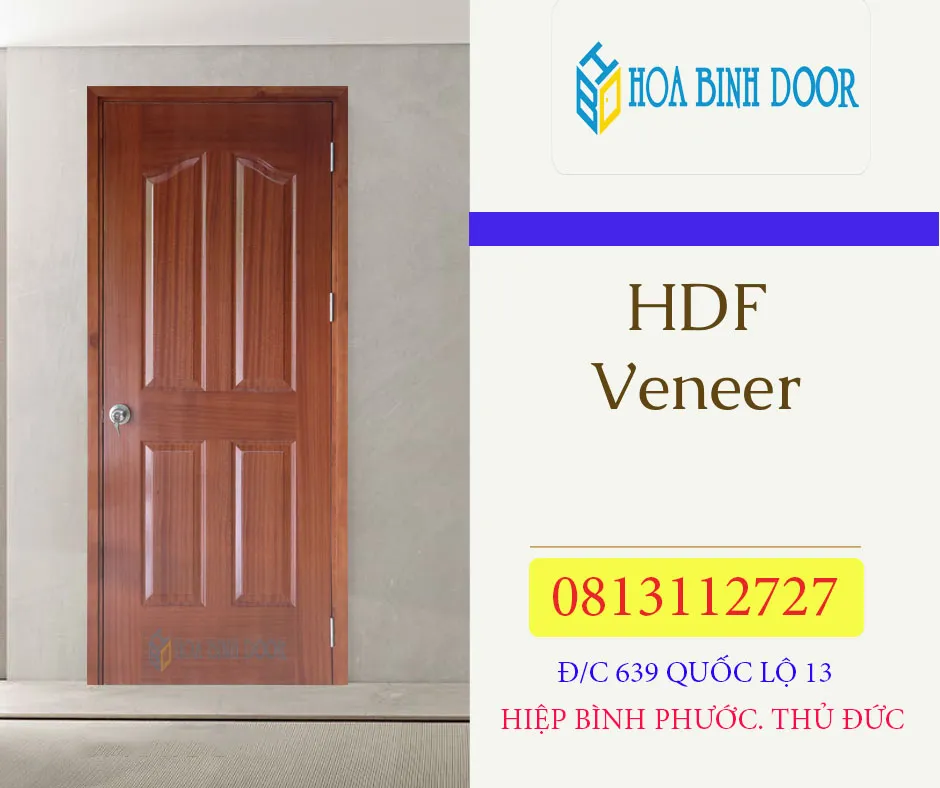 Cửa gỗ công nghiệp HDF Veneer - 4A Căm XE