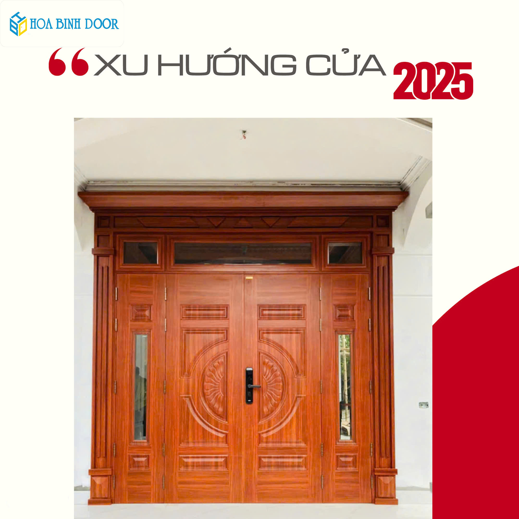25+ Mẫu cửa thép vân gỗ 4 cánh đẹp