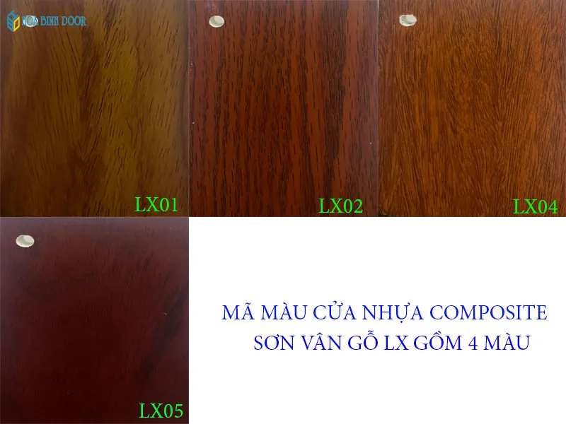 Bảng màu cửa nhựa composite mới nhất năm 2025 | Hoabinhdoor