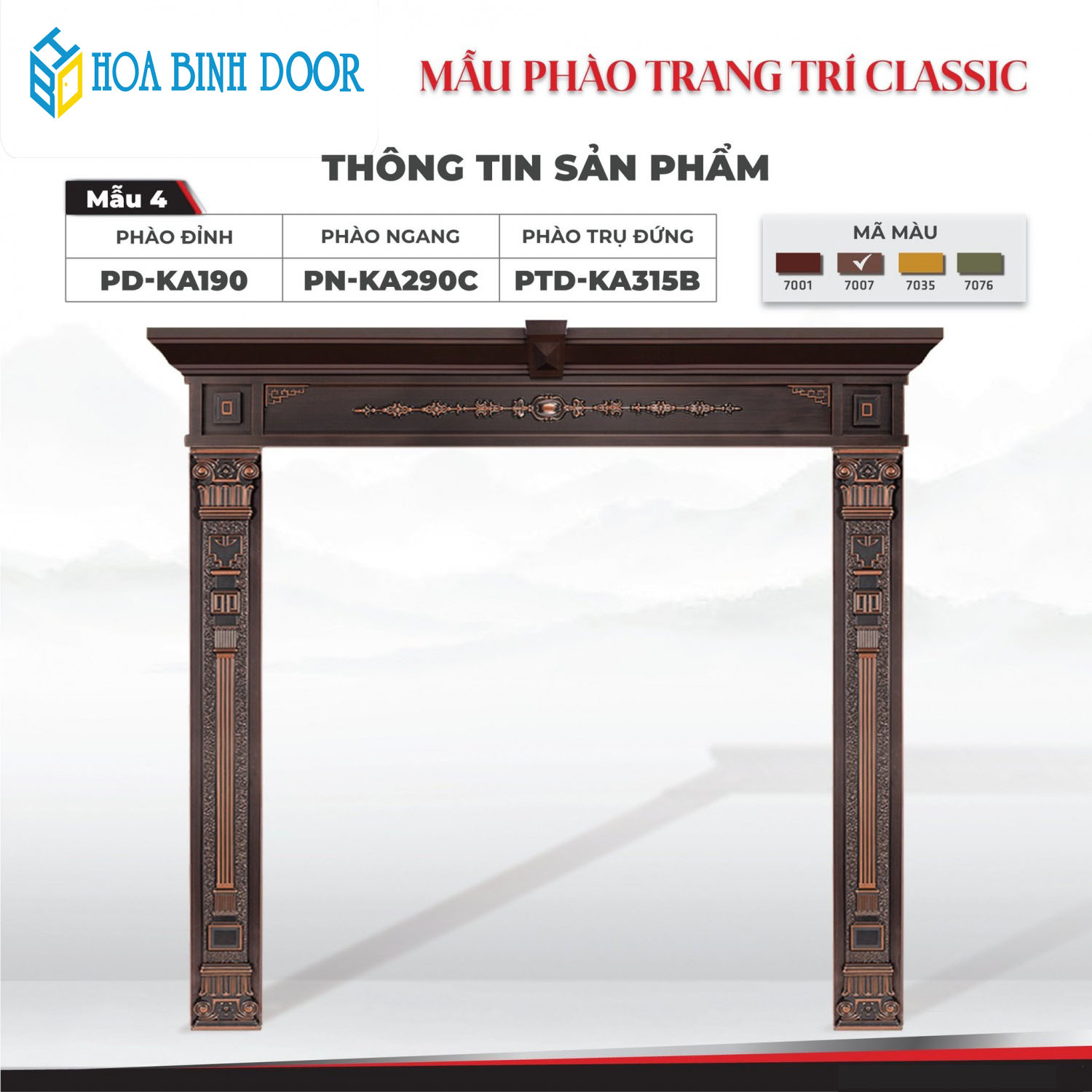 Cập Nhật Mẫu Phào Trang Trí Cửa Thép Classic | Hoabinhdoor
