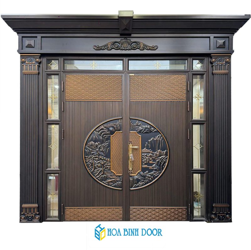 cua-thep-classic-4-canh-lech-8 Cửa thép Classic 2 vách kính - Ảnh 1