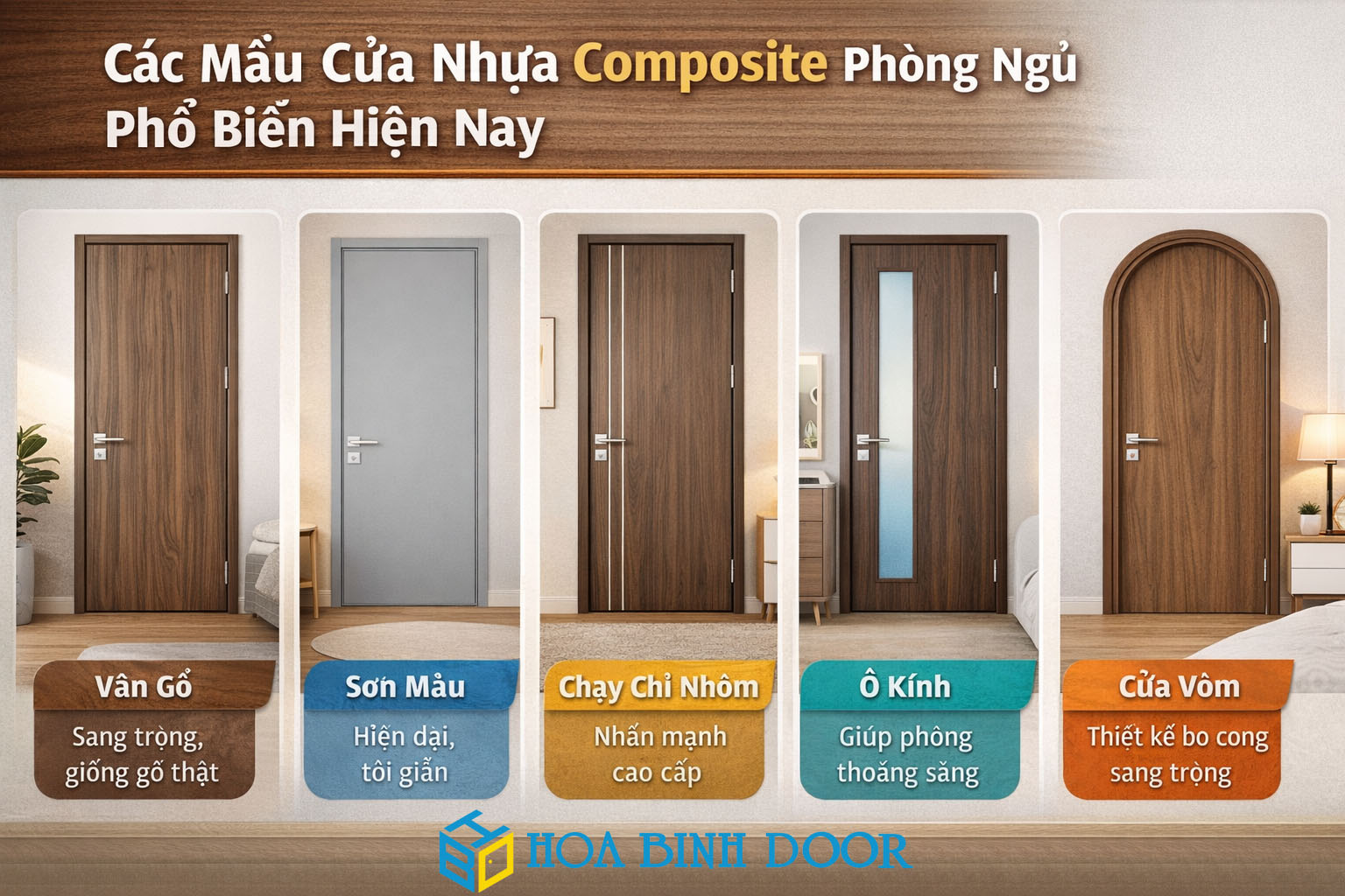 Cửa nhựa composite phòng ngủ | Mẫu & Giá cửa nhựa phòng ngủ