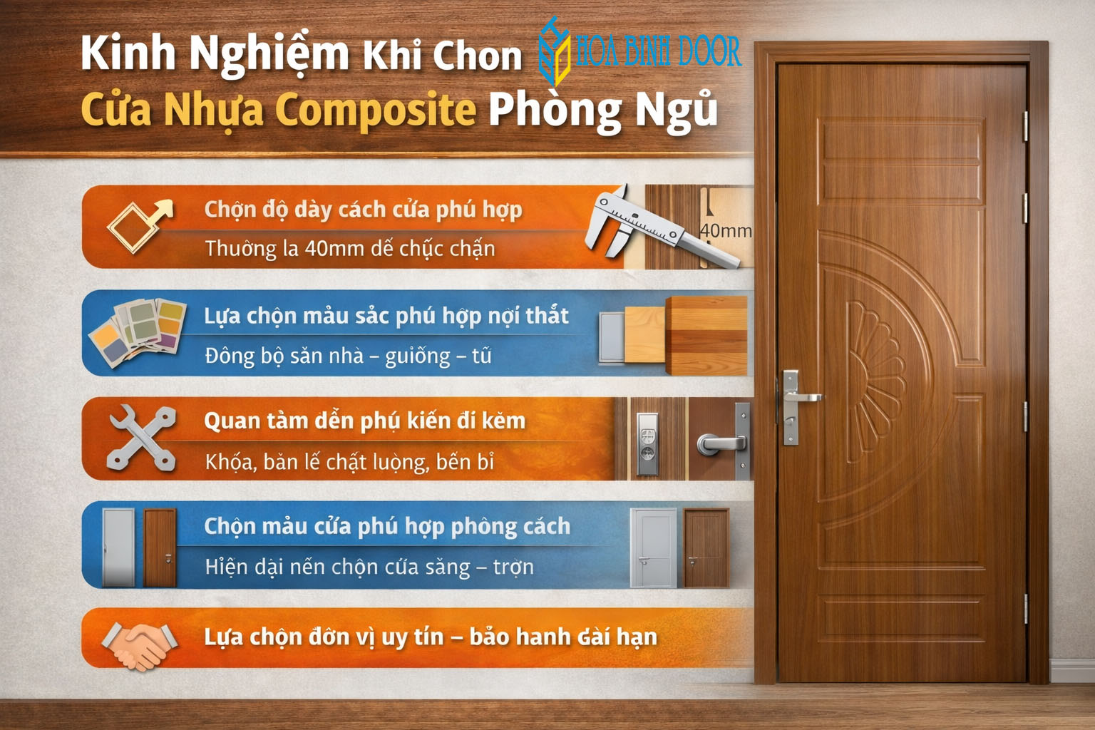 Cửa nhựa composite phòng ngủ | Mẫu & Giá cửa nhựa phòng ngủ