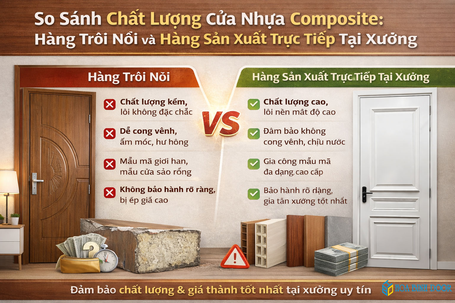Cửa nhựa composite phòng ngủ | Mẫu & Giá cửa nhựa phòng ngủ