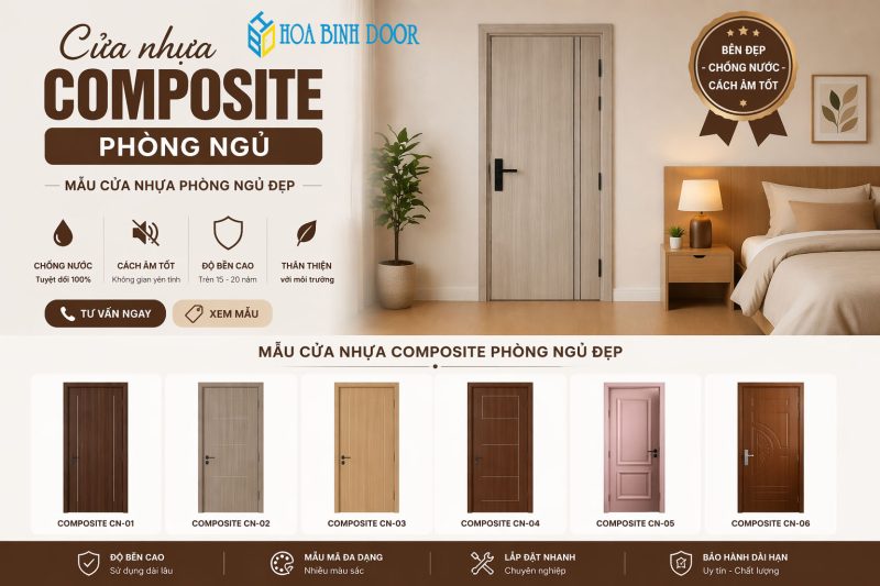 Cửa nhựa composite phòng ngủ | Mẫu & Giá cửa nhựa phòng ngủ