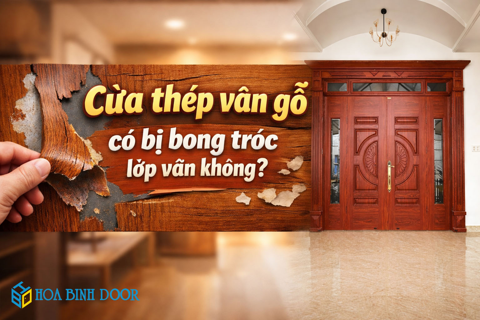 Cửa thép vân gỗ có bị rỉ sét, bong tróc theo thời gian không?