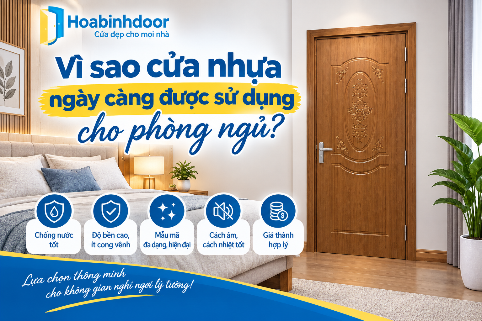 Những lưu ý khi chọn cửa nhựa cho phòng ngủ | Hoabinhdoor
